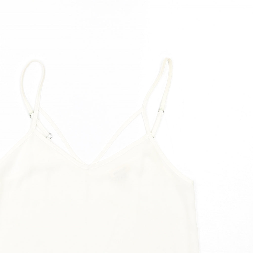 River Island Womens White   Basic Tank Size 6