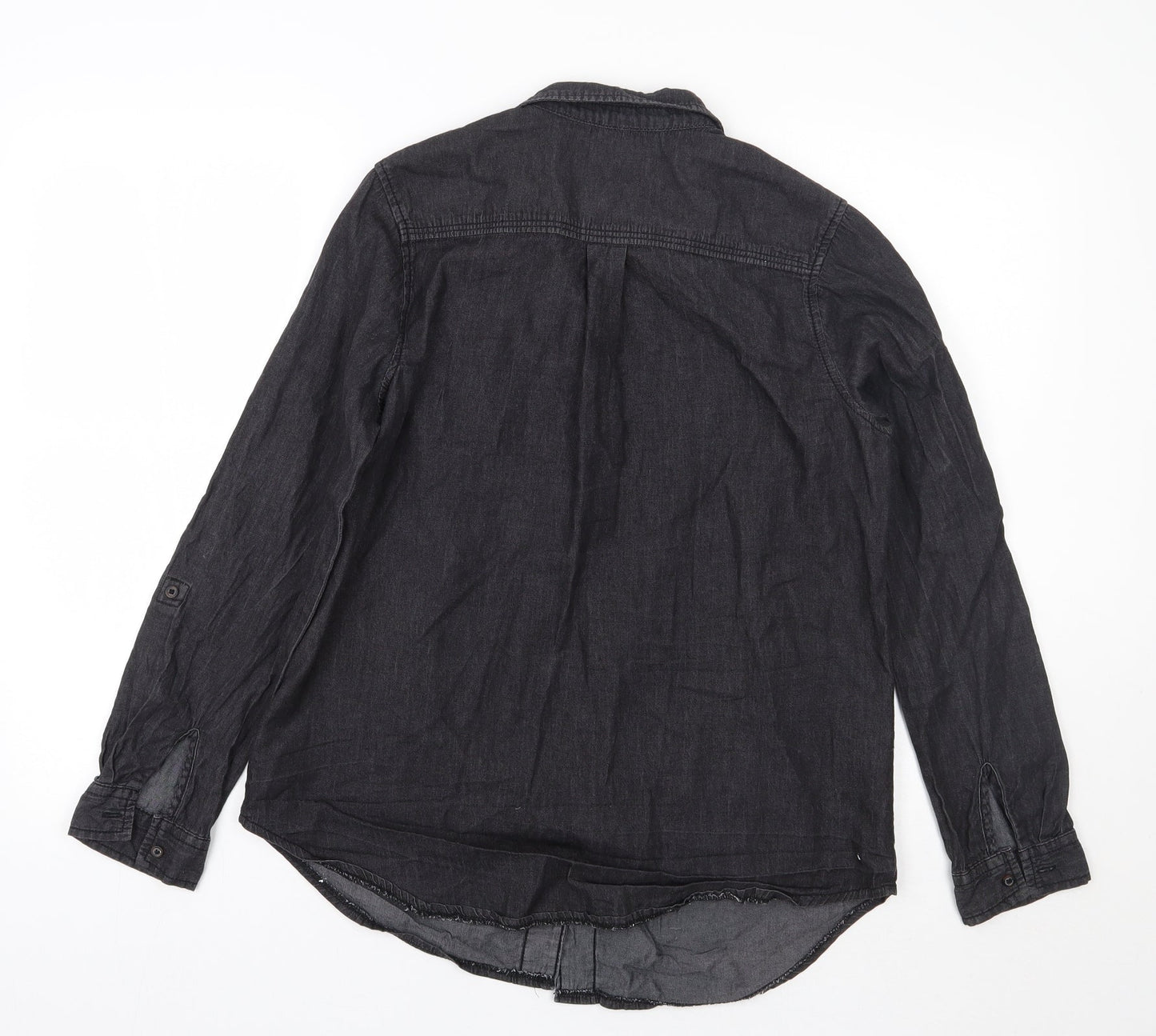 /denim Womens Black   Basic Button-Up Size 12
