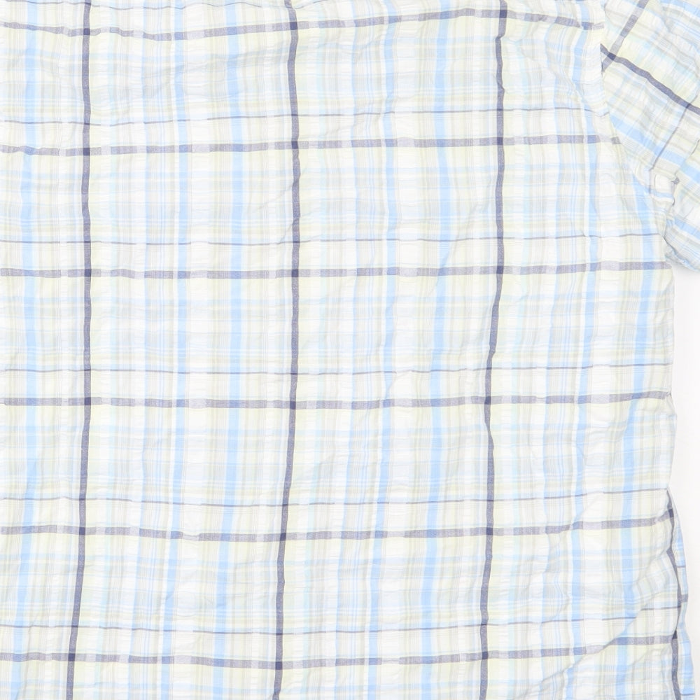 BHS Mens Blue Check   Button-Up Size M