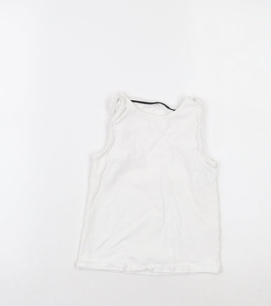 George Girls White   Basic Tank Size 5-6 Years