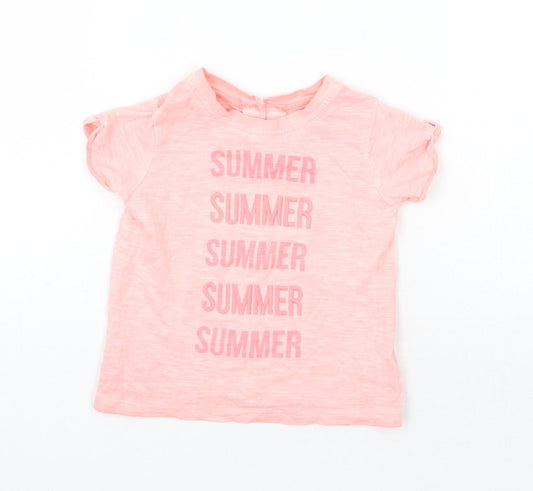 NEXT Girls Pink   Basic T-Shirt Size 9-12 Months