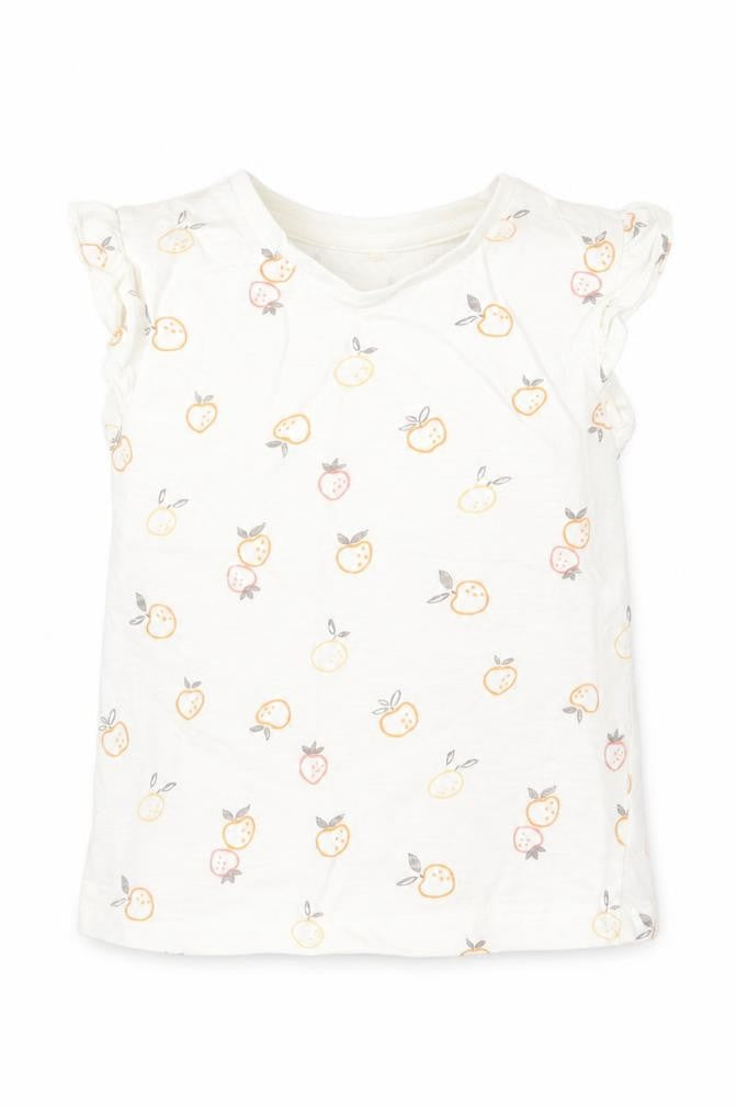 George Girls Ivory Geometric  Basic T-Shirt Size 3-4 Years