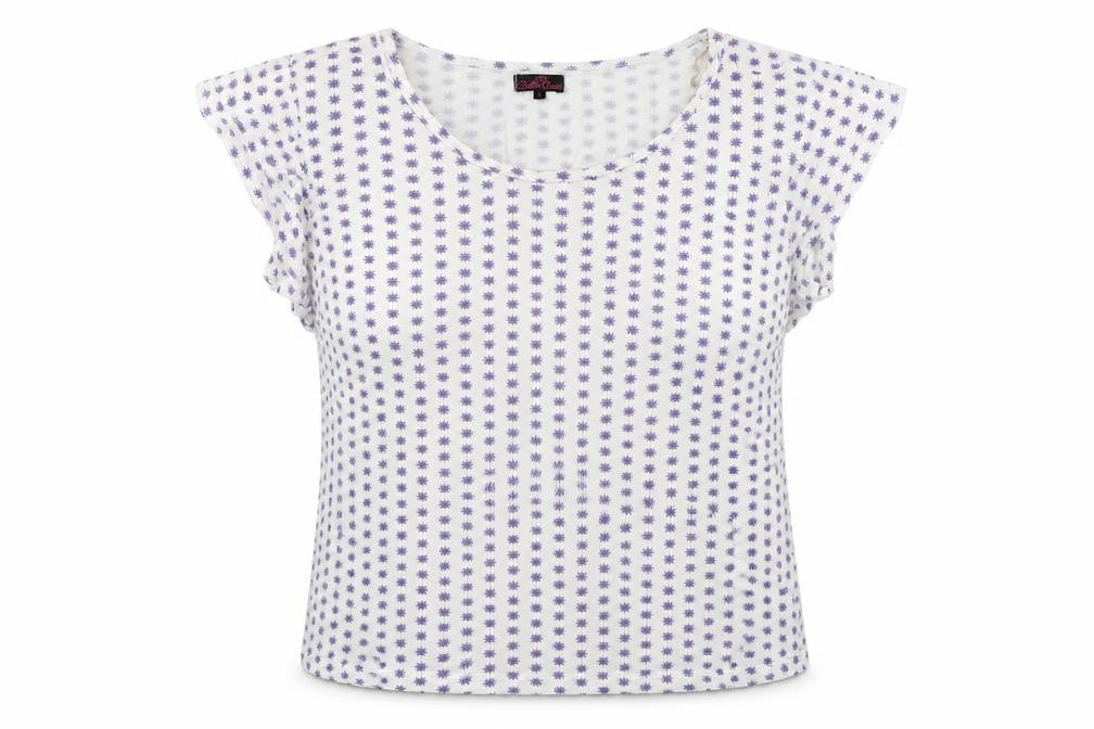 bella beau Womens White Polka Dot  Basic T-Shirt Size L