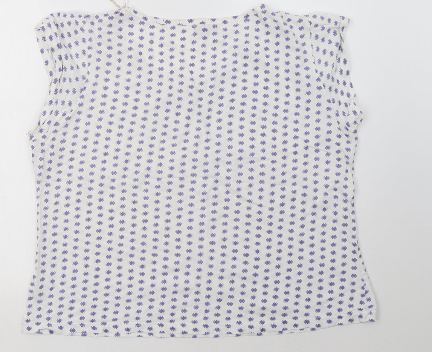 bella beau Womens White Polka Dot  Basic T-Shirt Size L