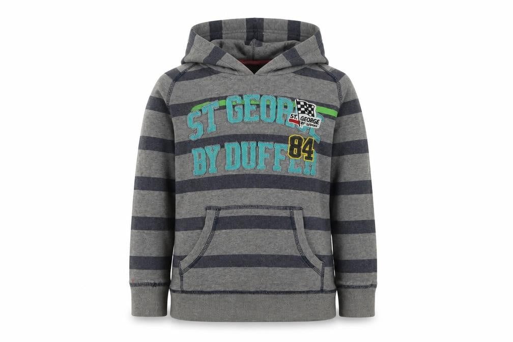 Debenhams Boys Grey Striped  Pullover Hoodie Size 9-10 Years