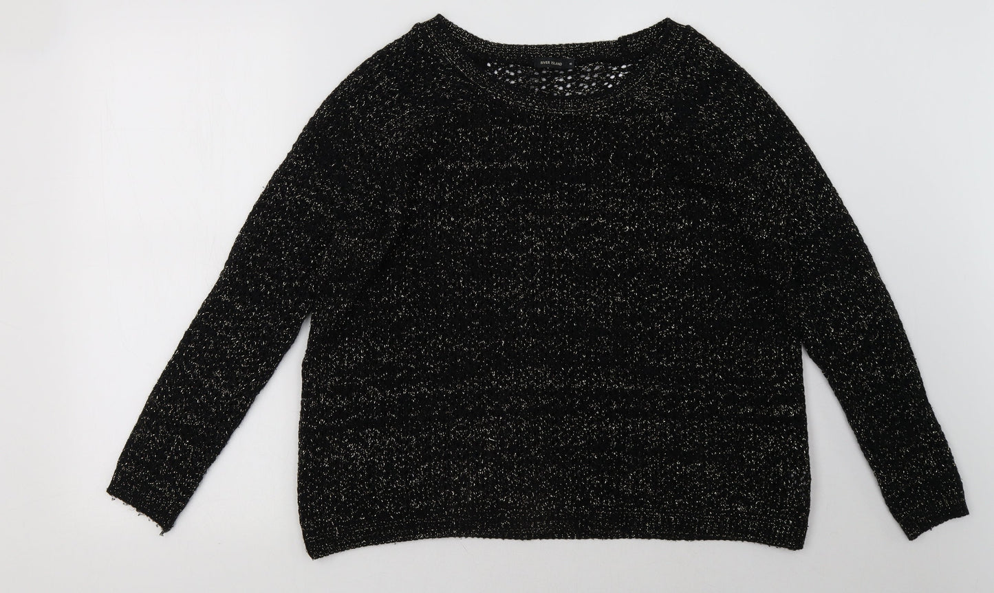 River Island Womens Black   Pullover Sweatshirt Size 8