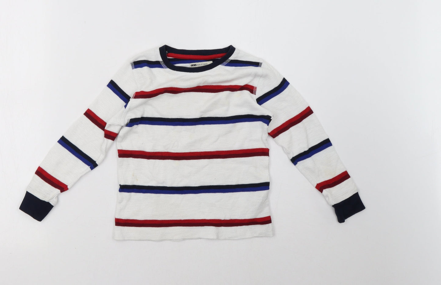 NEXT Boys White Striped  Pullover Sweatshirt Size 5 Years