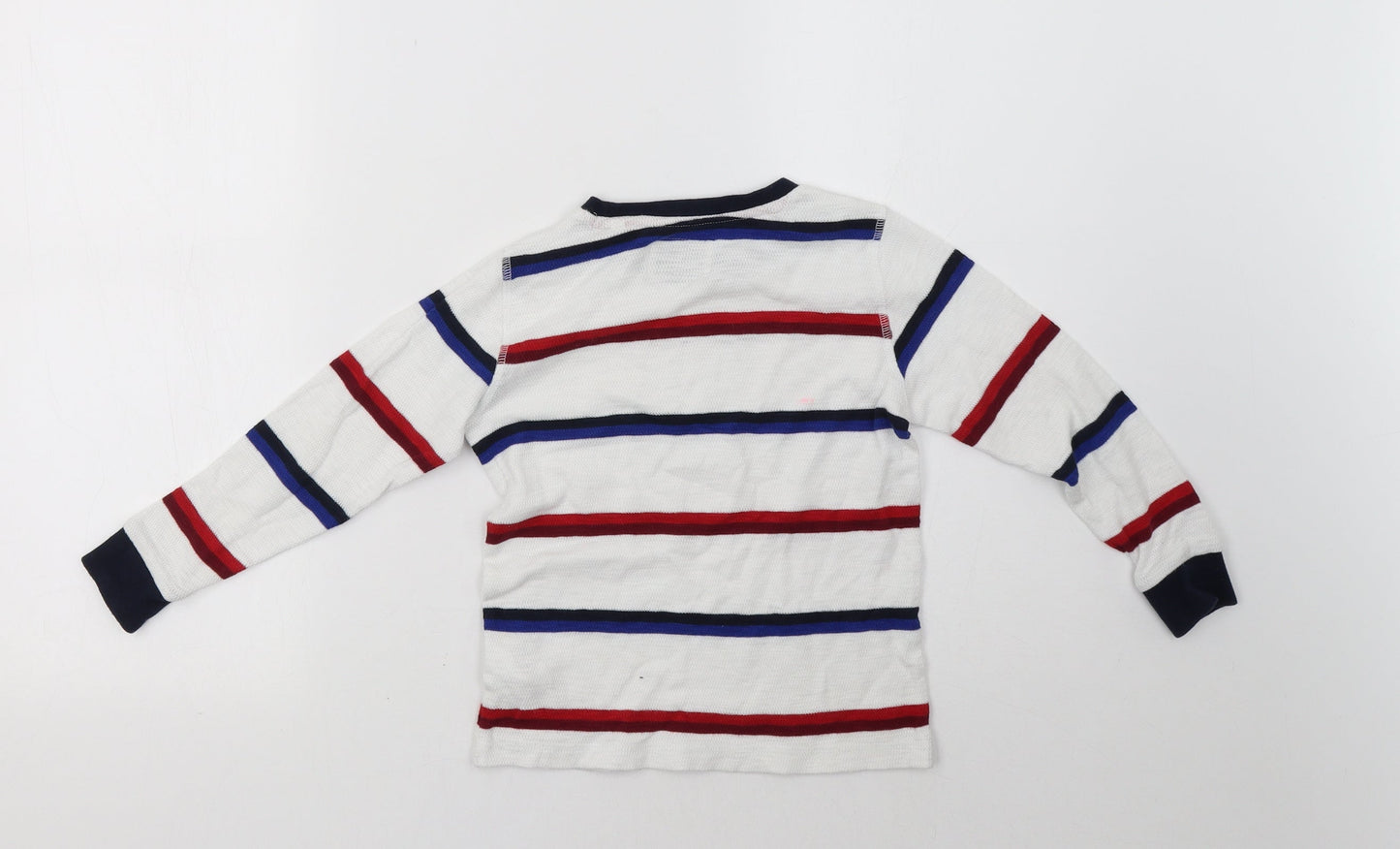 NEXT Boys White Striped  Pullover Sweatshirt Size 5 Years