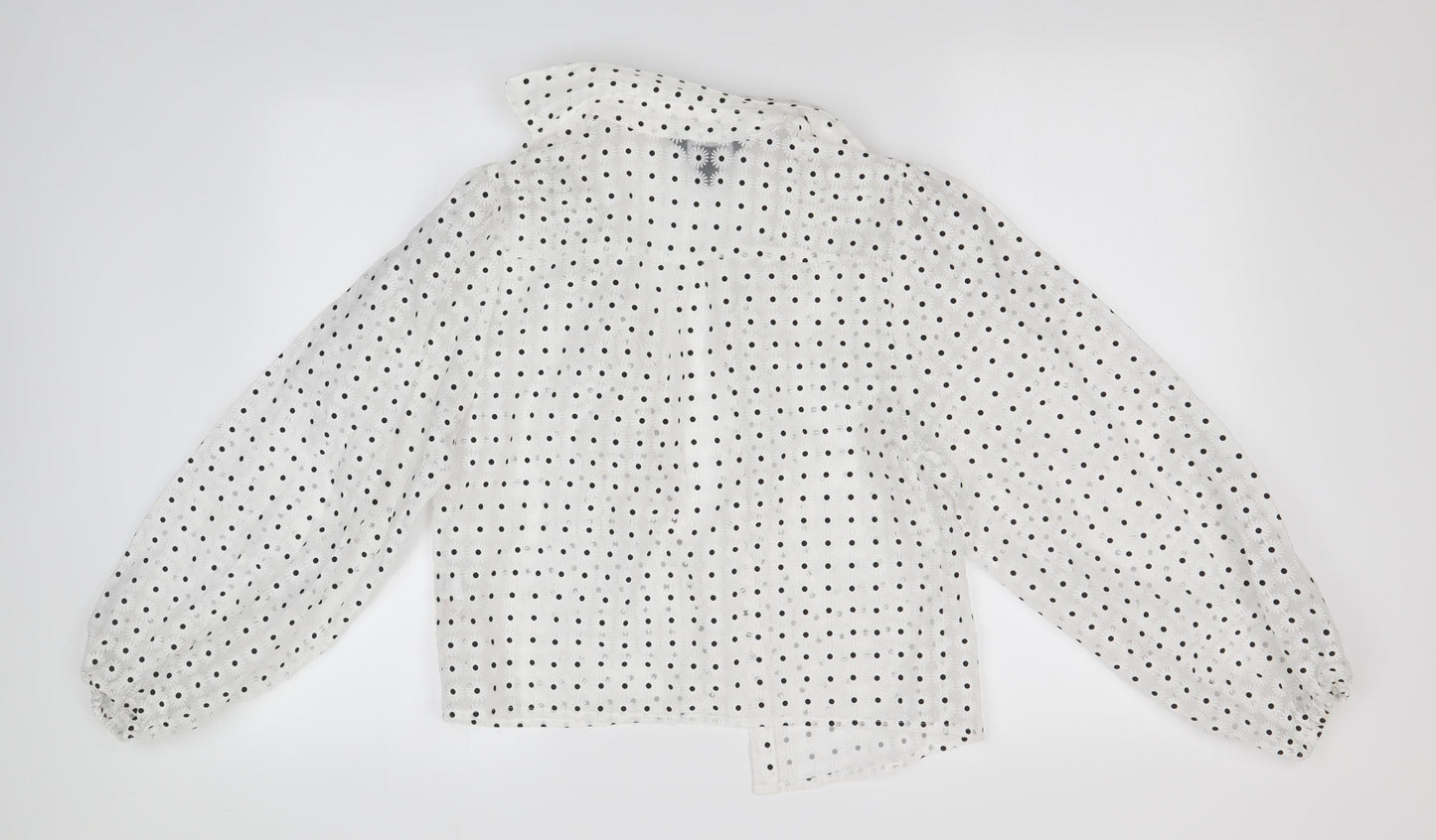 New Look Womens White Floral  Basic Button-Up Size 8