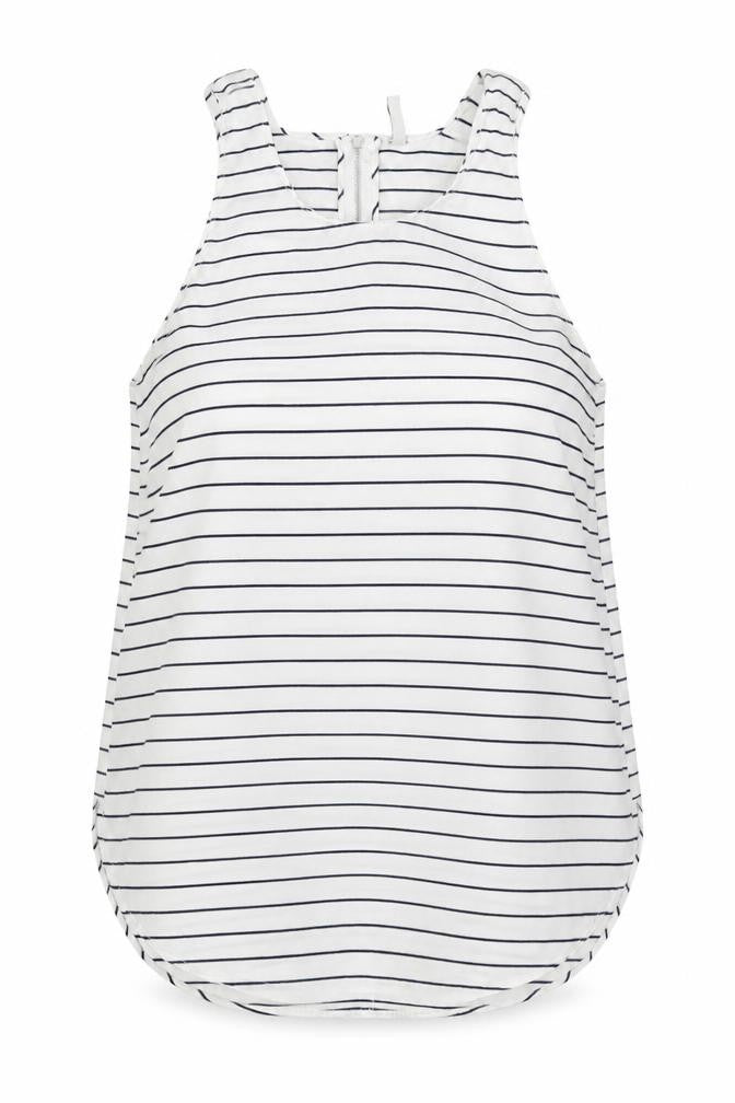 Stradivarius Womens White Striped  Basic Tank Size L