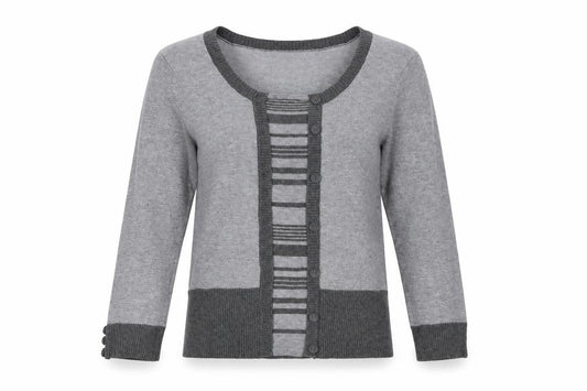 M&Co Womens Grey Striped  Pullover Jumper Size M
