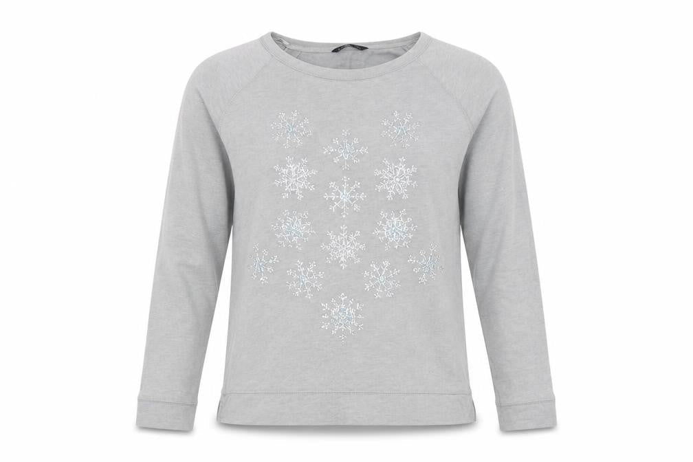 Marks & Spencer Womens Grey   Pullover Sweatshirt Size 14  - Snow Flakes