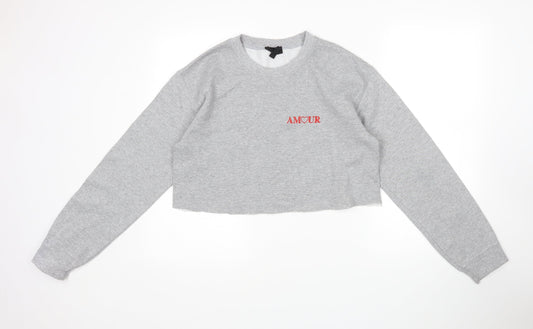 New Look Womens Grey   Pullover Jumper Size S  - Cropped