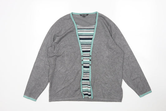 Bonmarche Womens Multicoloured Striped  Pullover Jumper Size 16