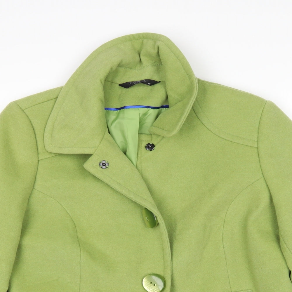 BM Womens Green   Overcoat Coat Size 14
