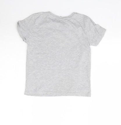 Preloved Primark Girls Grey   Basic T-Shirt Size 7-8 Years  - Batman - Back