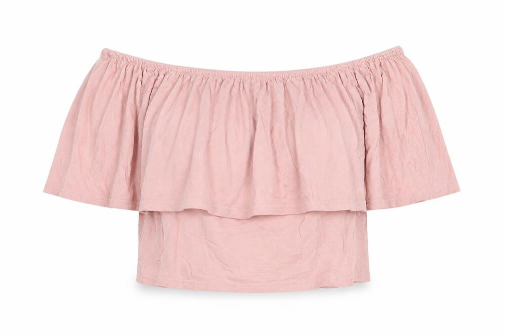 Boohoo Womens Pink   Cropped Blouse Size 8