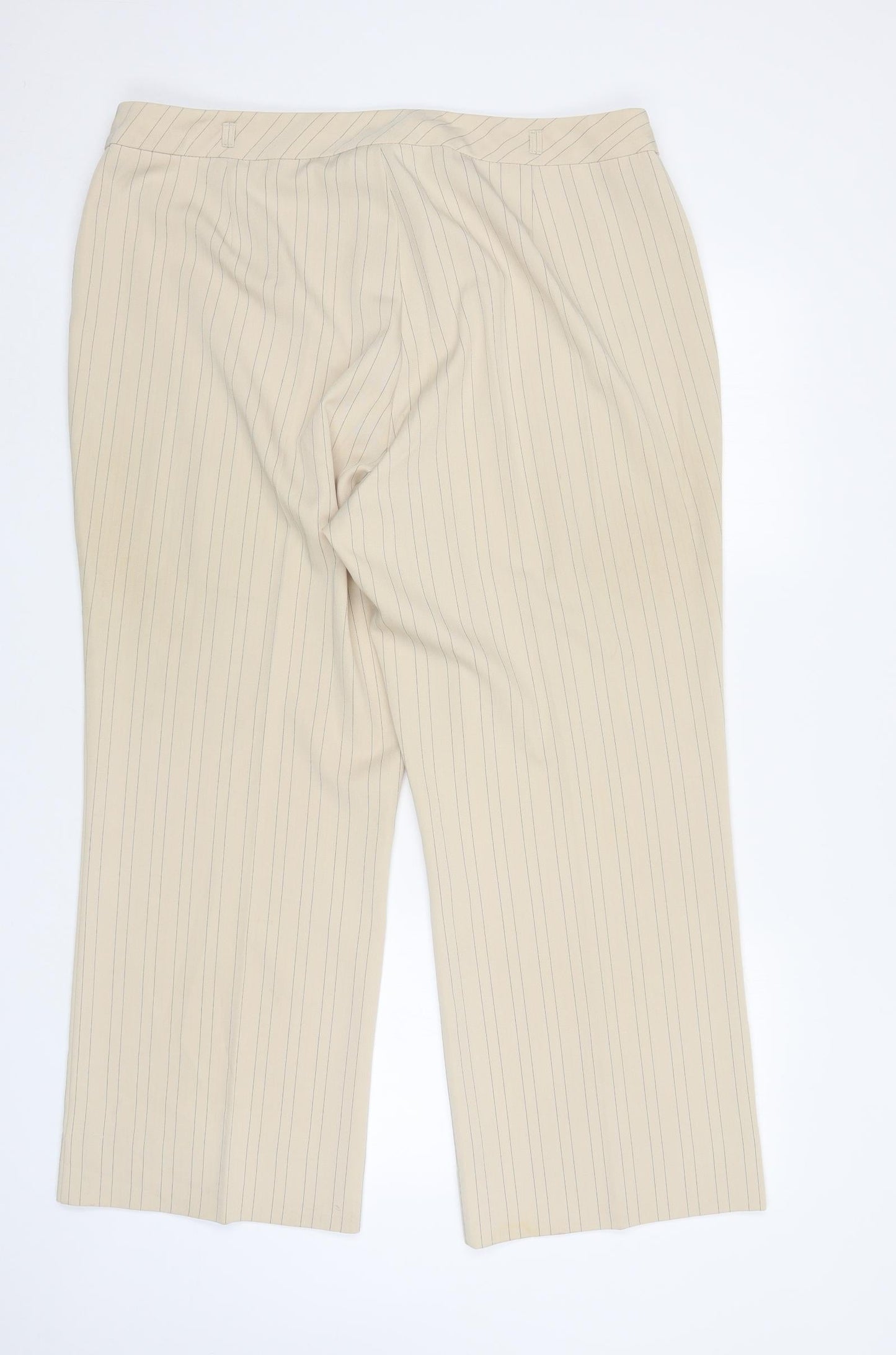 Berkertex Womens Ivory Striped  Trousers  Size 20 L27 in