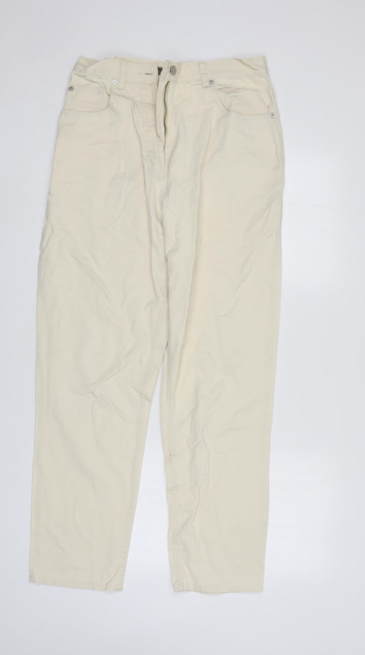 R I Clothing Womens Ivory   Straight Jeans Size 14 L29 in