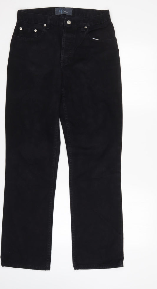 DP Denim Womens Black   Flared Jeans Size 12 L32 in