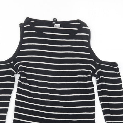 Divided by H&M Womens Black Striped  Pullover Jumper Size S
