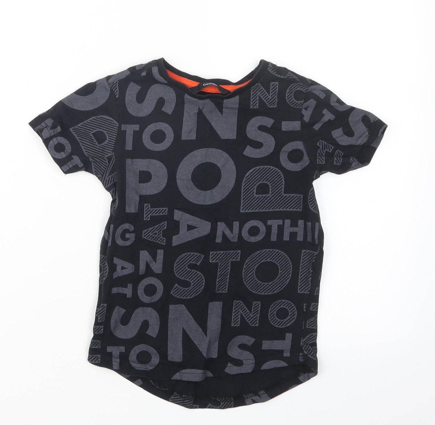 George Boys Black Geometric  Basic T-Shirt Size 4-5 Years