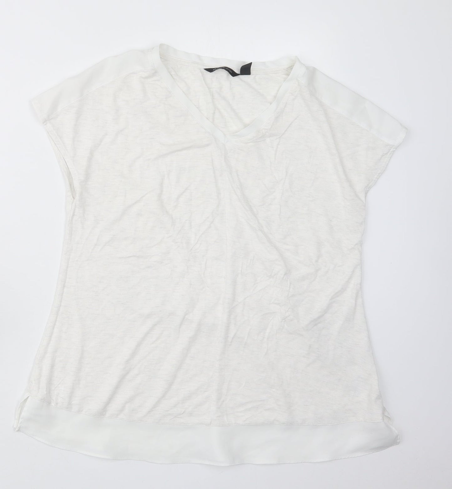 Halston Womens White   Basic T-Shirt Size XS