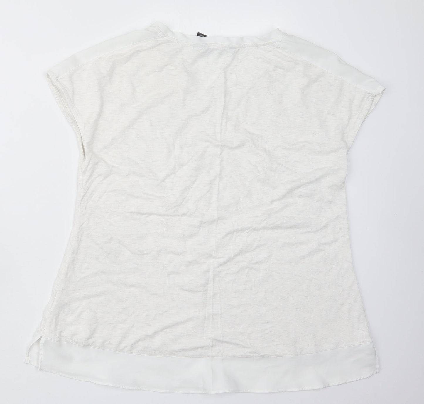 Halston Womens White   Basic T-Shirt Size XS
