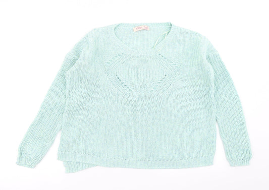 Krisp Womens Green  Knit Pullover Jumper Size 10