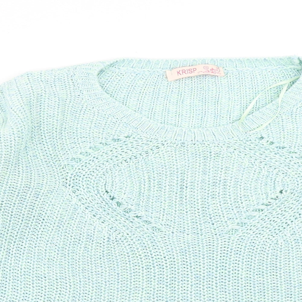 Krisp Womens Green  Knit Pullover Jumper Size 10