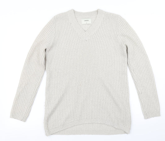 Papaya Womens Gold  Knit Pullover Jumper Size S