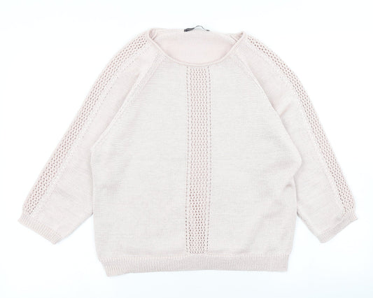 M&S Womens Pink  Knit Pullover Jumper Size 12