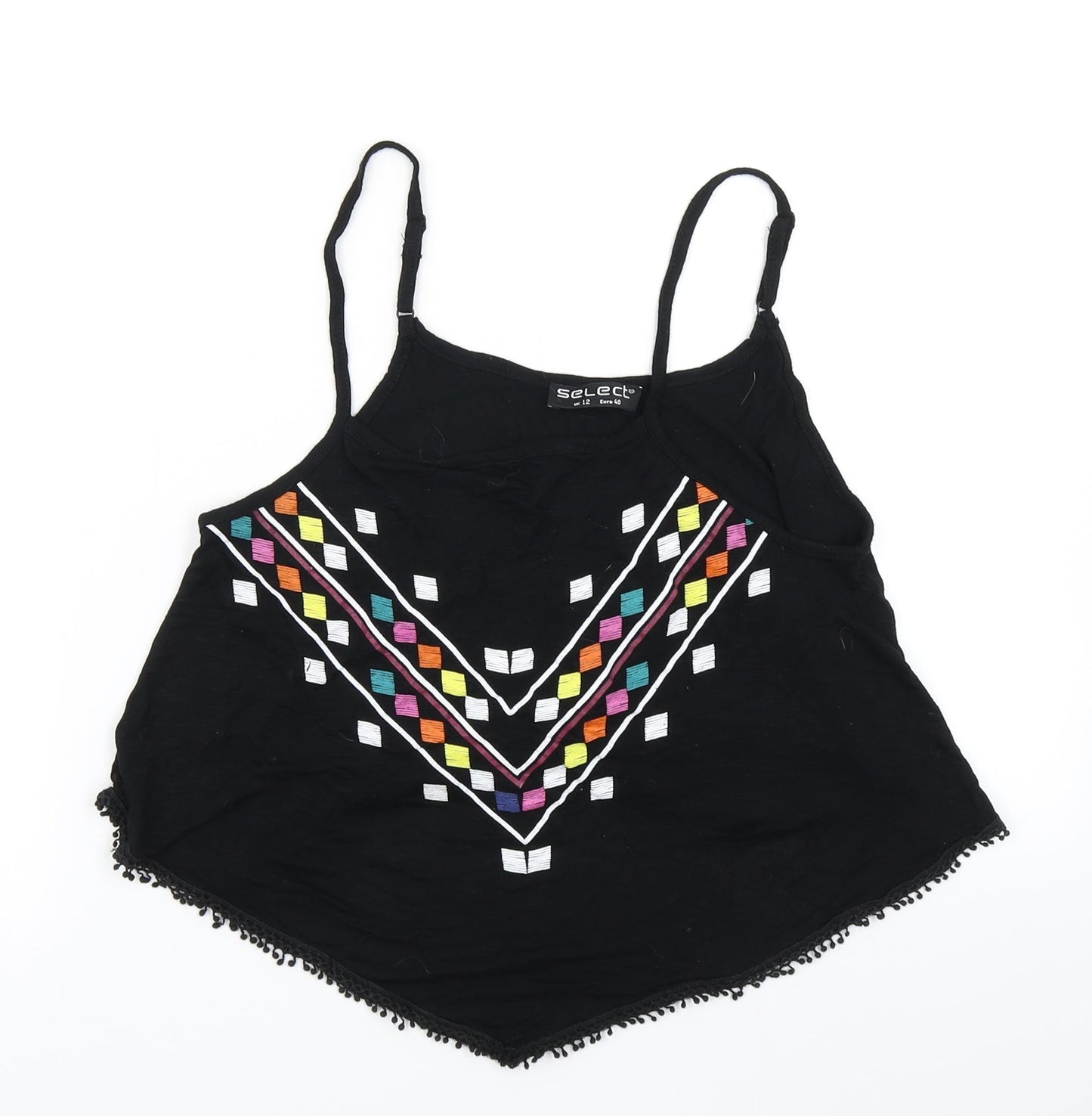 Select Womens Black   Cropped Tank Size 12