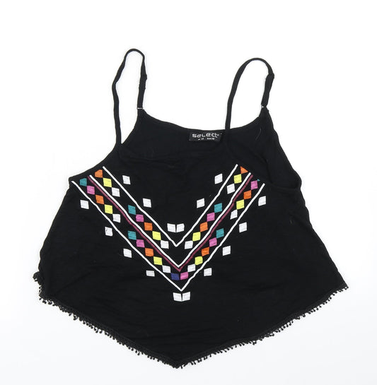 Select Womens Black   Cropped Tank Size 12