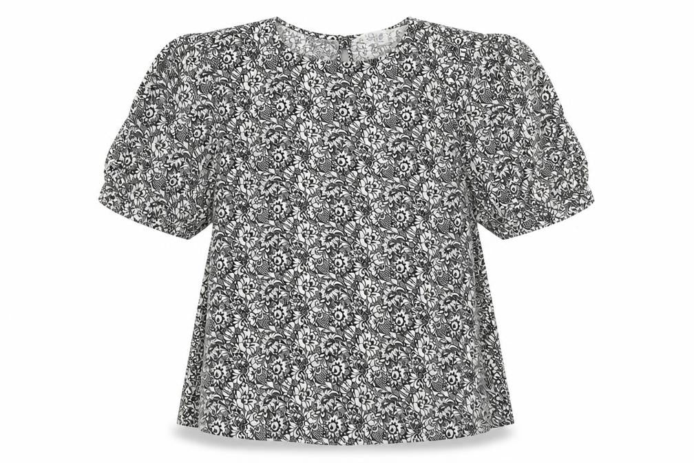 Primark Womens Black Floral  Basic Blouse Size 8