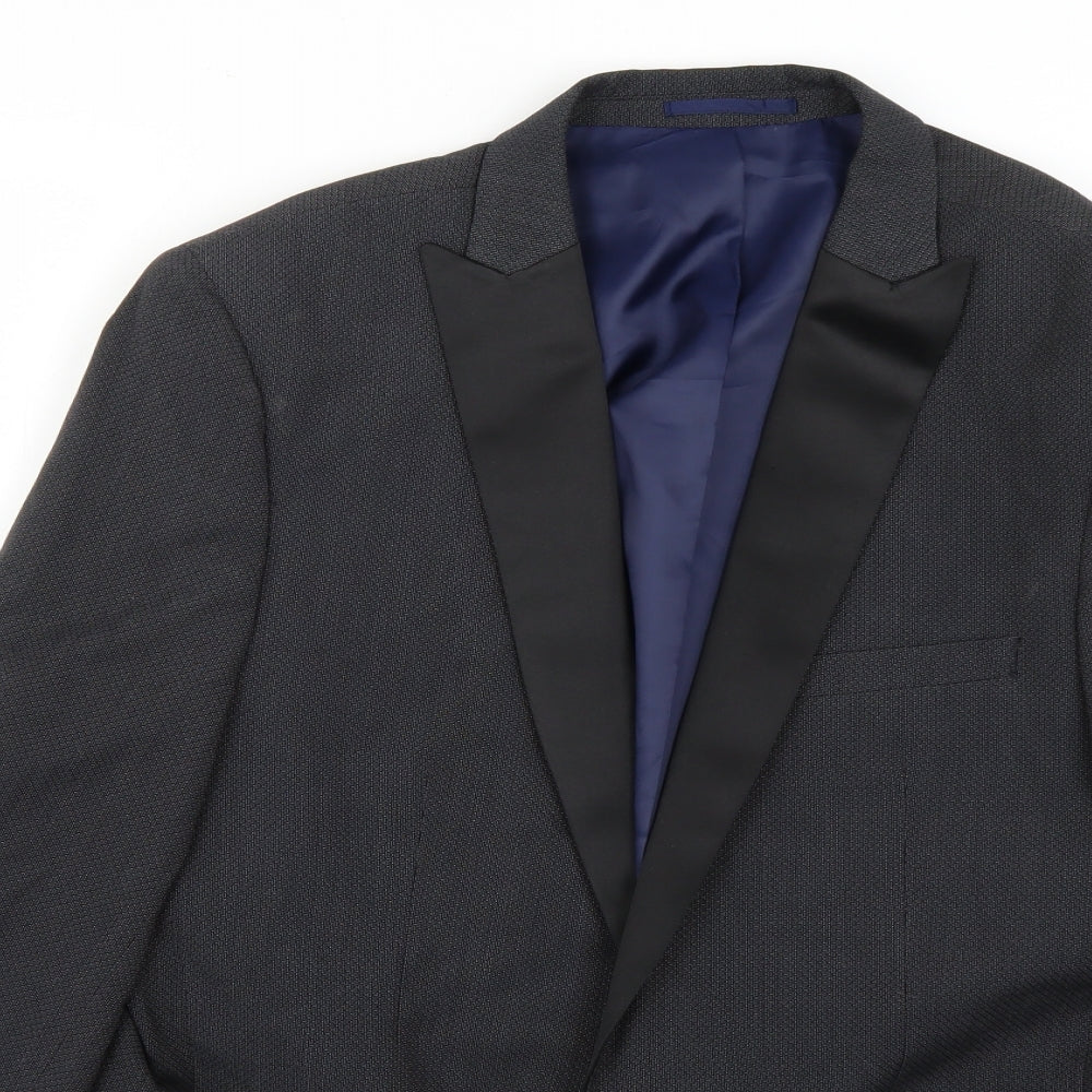 Matalan Mens Grey Argyle/Diamond  Jacket Blazer