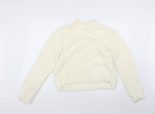 pep&co Womens White   Pullover Jumper Size L