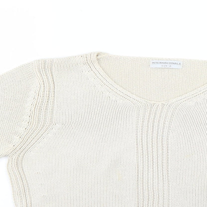 Internacionale Womens Beige   Pullover Jumper Size 14