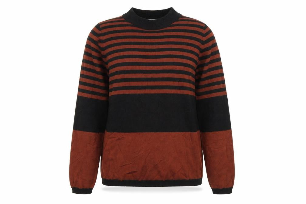 marks Womens Brown Geometric  Pullover Jumper Size 16