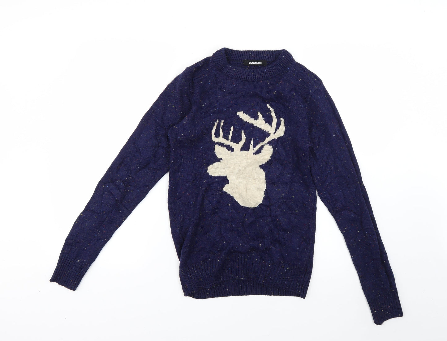 Goodsouls Mens Blue   Pullover Jumper Size S
