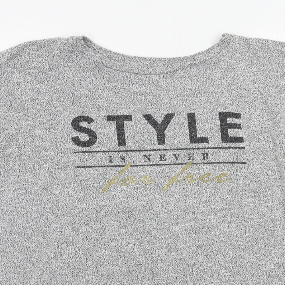 New Look Womens Grey  Jersey Pullover Sweatshirt Size 6  - Style