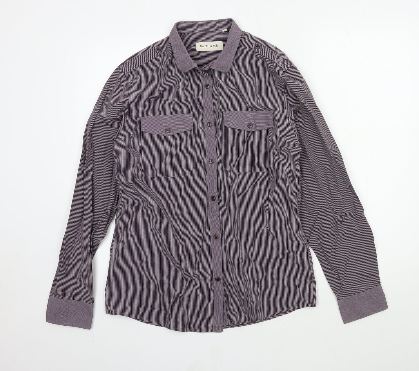 River Island Mens Purple    Button-Up Size M
