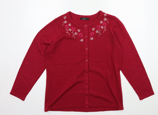 Bonmarché Womens Pink  Knit Cardigan Jumper Size M