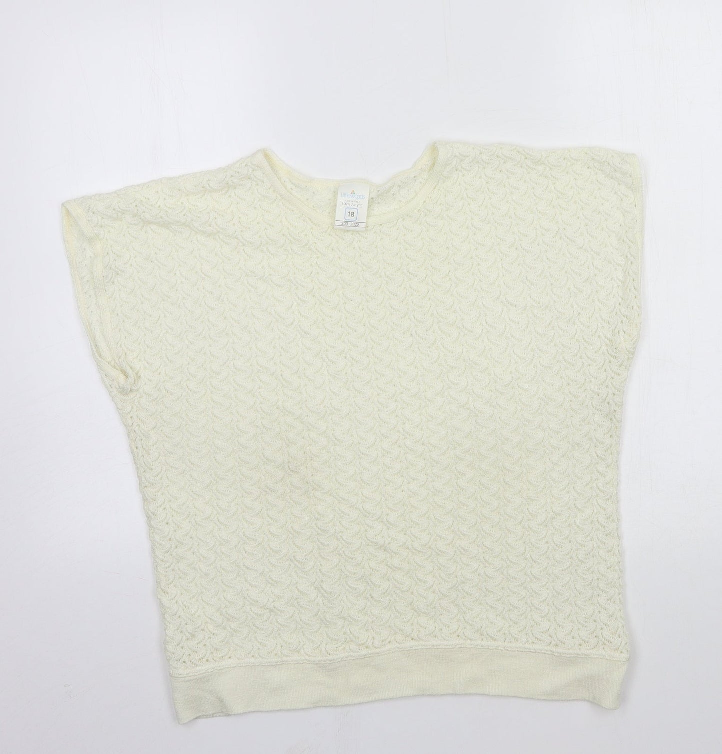 Littlewoods Womens Ivory  Knit Basic T-Shirt Size 18