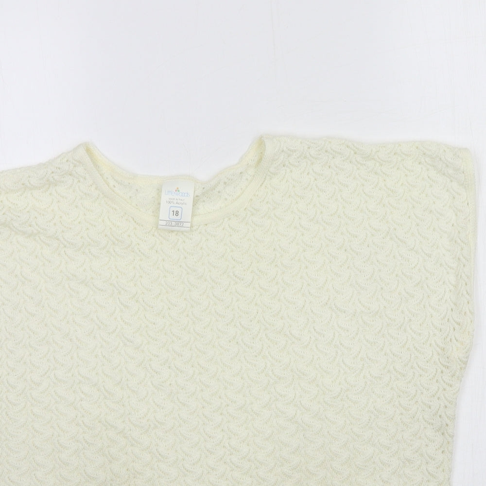 Littlewoods Womens Ivory  Knit Basic T-Shirt Size 18