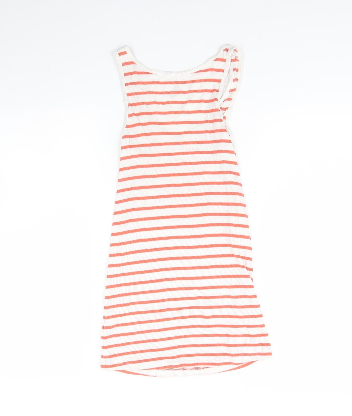 H&M Womens White Striped  Basic Tank Size M