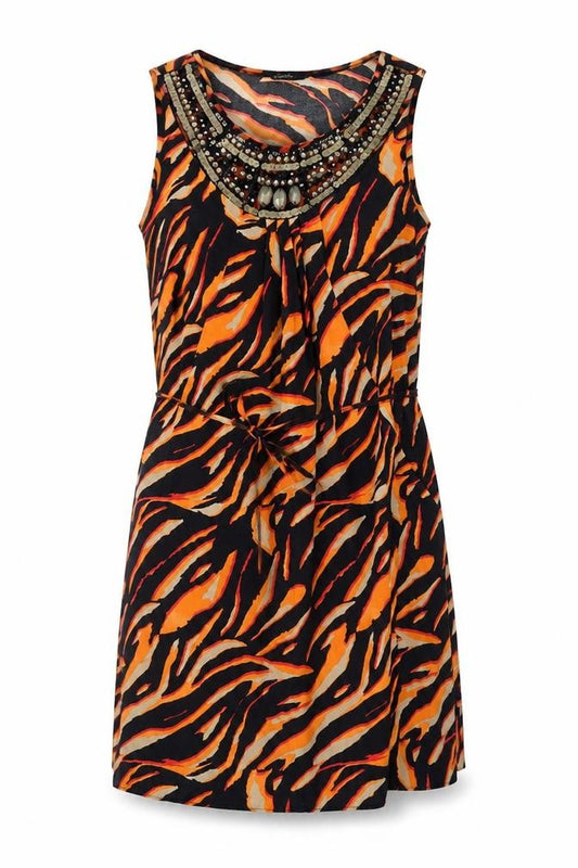 Julien Macdonald Womens Black Animal Print  Shift  Size 12