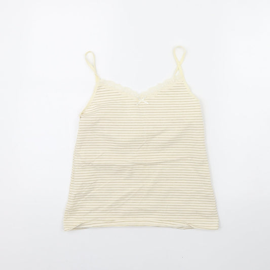 Preworn Womens Ivory Striped  Basic Tank Size 14