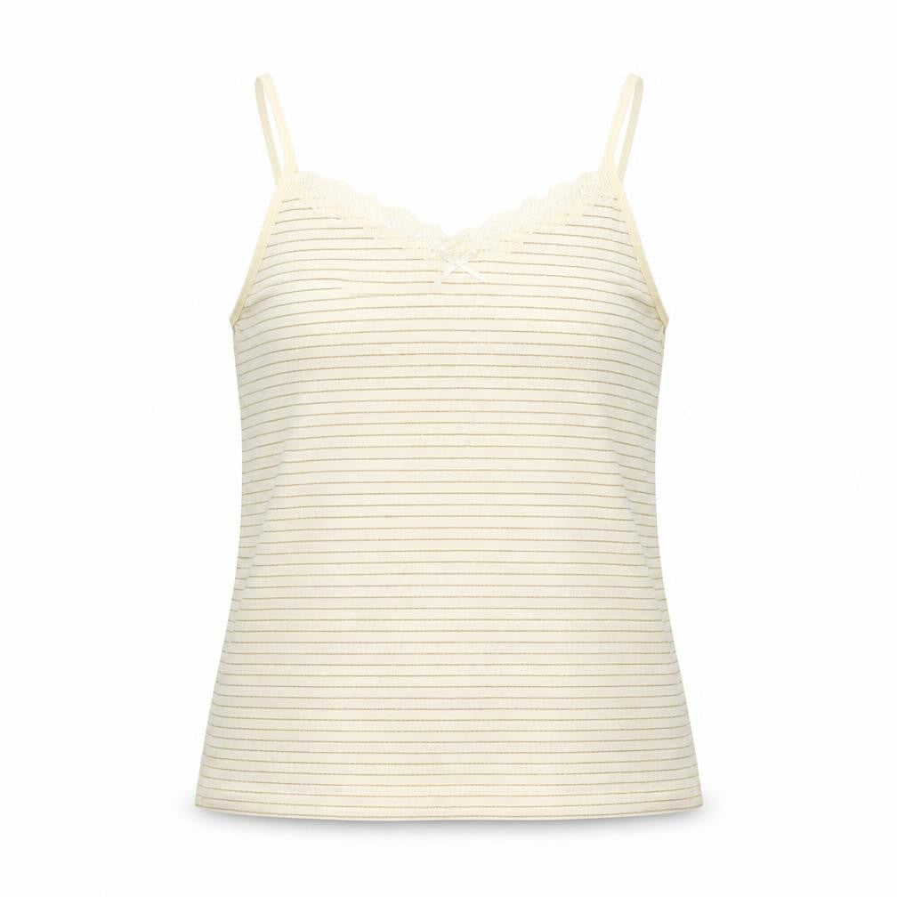Preworn Womens Ivory Striped  Basic Tank Size 14