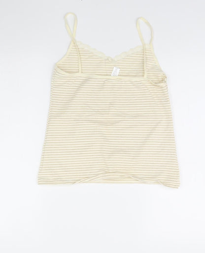 Preworn Womens Ivory Striped  Basic Tank Size 14